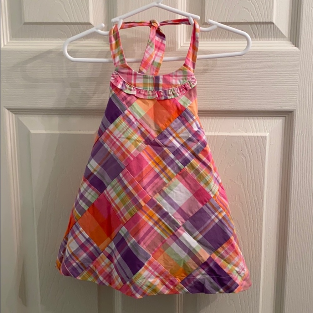 Janie & Jack 6-12m madras pattern halter dress, New with tags
